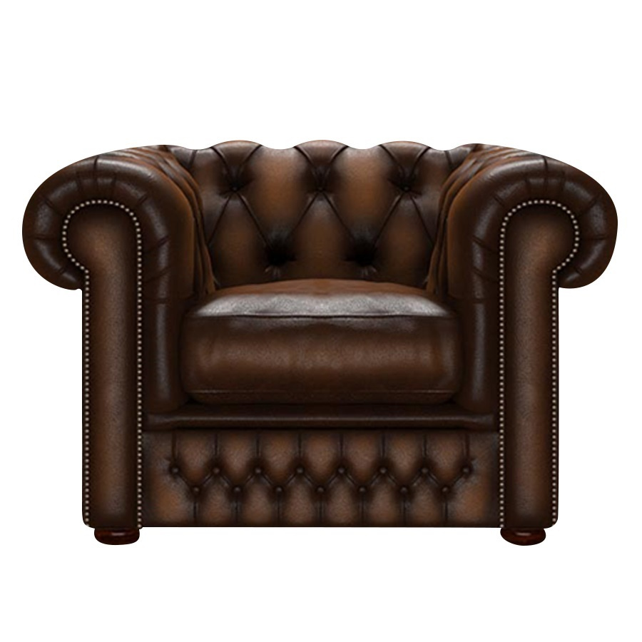 SHACKLETON CHESTERFIELD FÅTÖLJ ANTIQUE AUTUMN TAN
